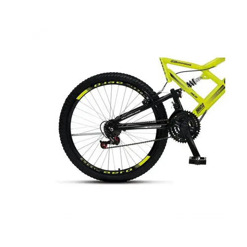 Bicicleta Colli GPS Dupla Suspensão Aro 26 Amarelo/Neon.